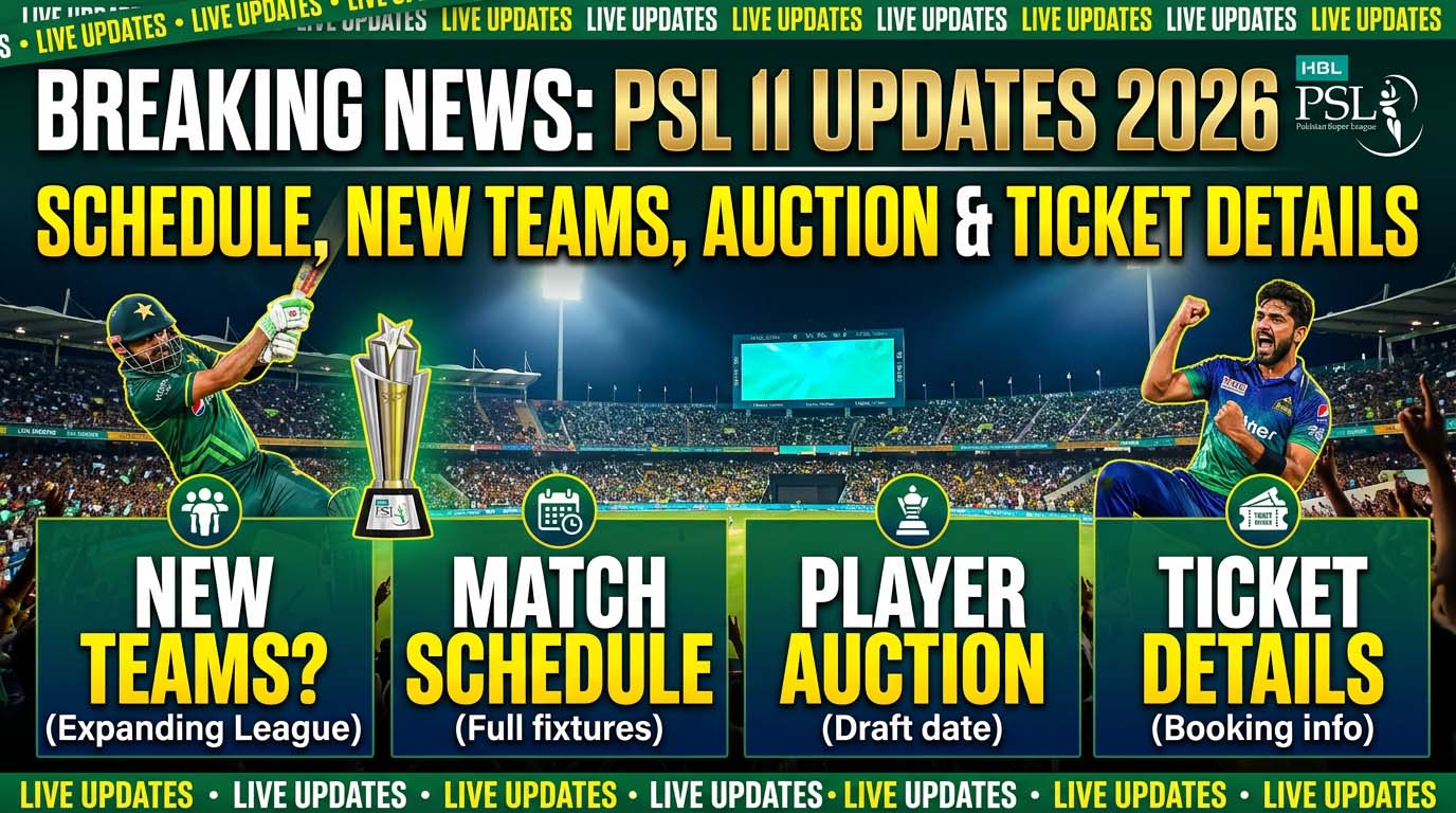 PSL 11 Updates 2026: Schedule, New Teams, Auction & Ticket Details
